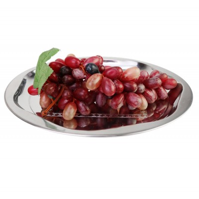 Allnice suppliers good quality hotel home stainless steel round fruit dinnerware plate for sale