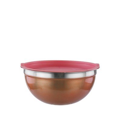 Wholesale bulk custom logo stainless steel round multiple sizes salad bowls mixing bowl with lid